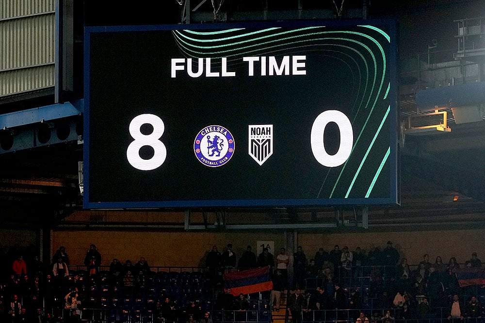 Europa Conference League Chelsea Vs FC Noah football match photo_ 