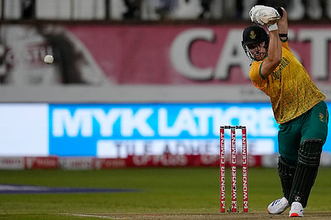South Africa vs India: South Africa's batsman Tristan Stubbs watches on his shot 