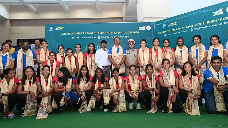 Indian womens hockey team in Bihar for Asian Champions Trophy