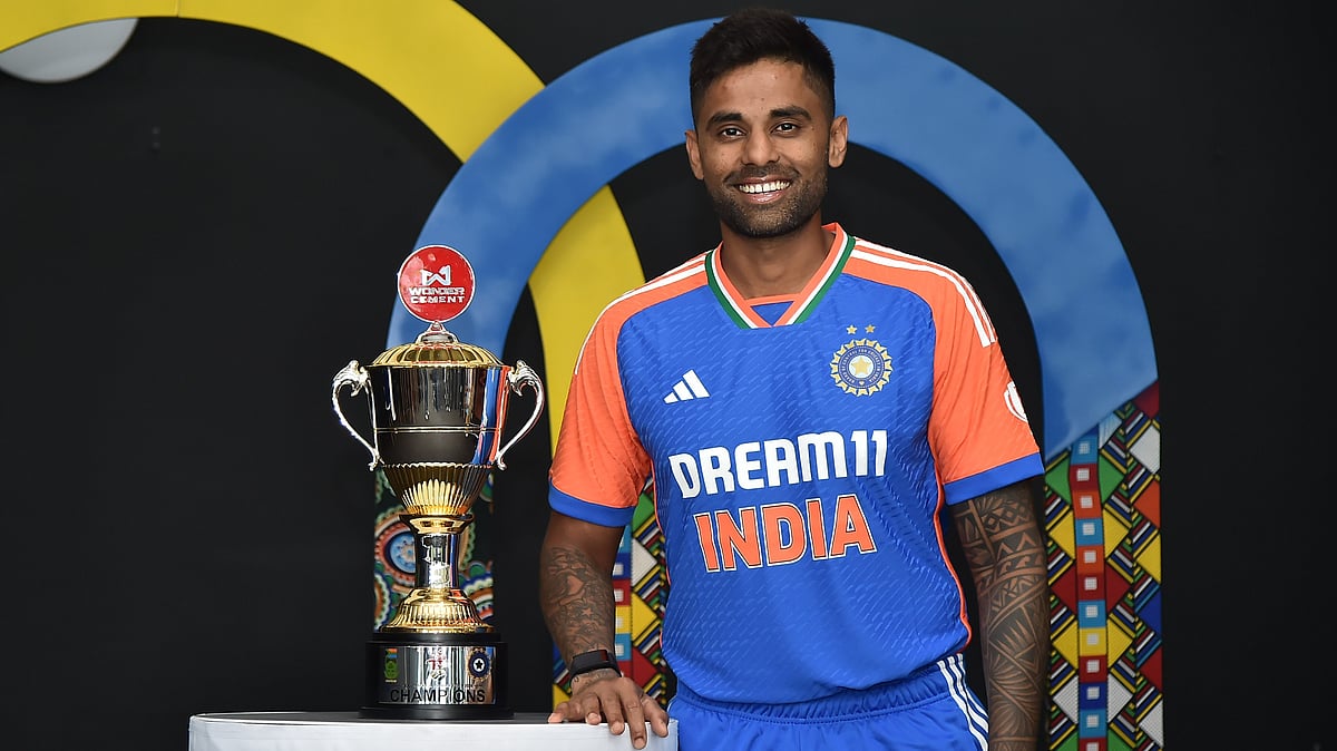 X | BCCI  : Suryakumar Yadav with India Vs South Africa T20I Series trophy.