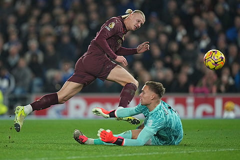 EPL 2024-25: Manchester City's Erling Haaland scores against Brighton