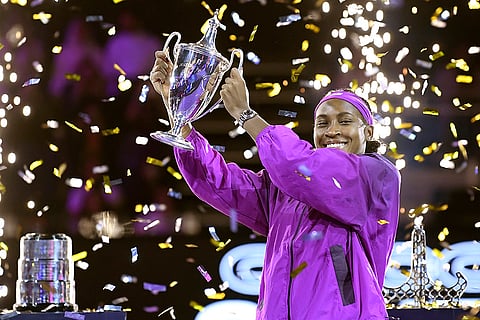 WTA Finals: Coco Gauff of the U.S. holds her trophy after winning women's singles final