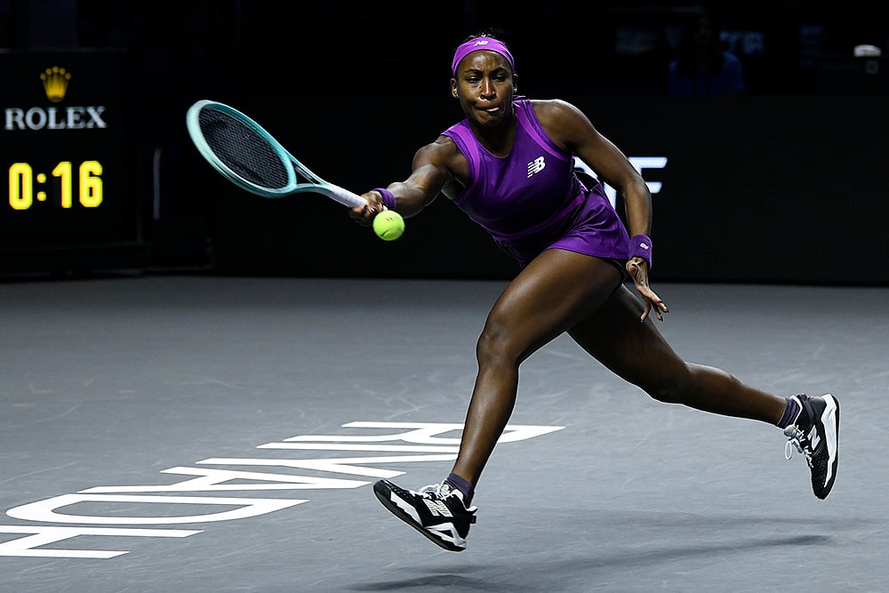 Saudi Arabia Tennis WTA Finals Coco Gauff vs Qinwen Zheng tennis photos_Coco Gauff