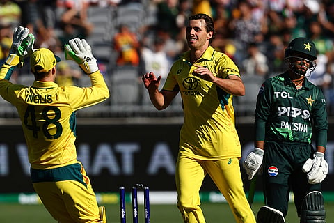 AUS Vs PAK, 3rd ODI: Australia's Lance Morris celebrates after bowling out Pakistan's Saim Ayub