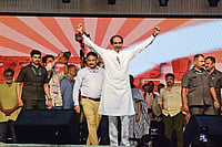 From 7 To 13 MPs: How One Defection Wave Could Send Tremors Through Maharashtra Politics | Photo: Getty Images : Uddhav Thackeray at a campaign rally for Shiv Sena’s UBT Thane Lok Sabha candidate Rajan Vichare