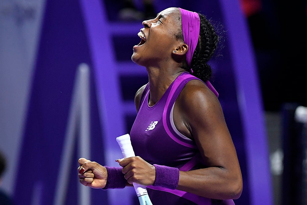 Saudi Arabia Tennis WTA Finals Coco Gauff vs Qinwen Zheng tennis photos_Coco Gauff 