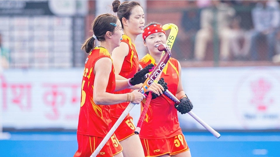 X/Asian Hockey Federation : The China women's hockey team.
