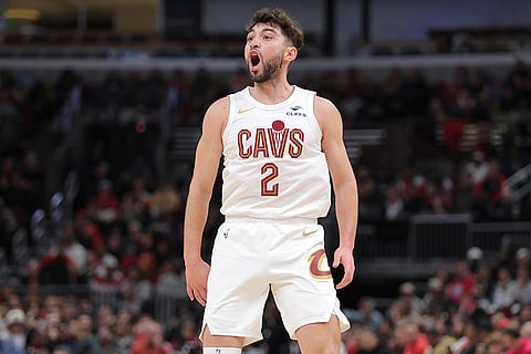 NBA Cavaliers vs Bulls: Cavaliers guard Ty Jerome yells after making a basket
