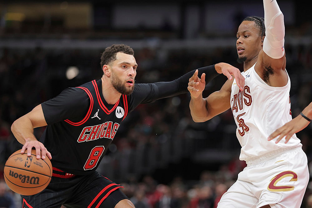 NBA Cleveland Cavaliers vs Chicago Bulls Baseketball match photos_Isaac Okoro 