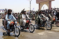 Taliban Holds Sixth Public Execution - A Resurgence Of Unforgiving Justice System AP : FILE -Taliban fighters celebrate the third anniversary of the withdrawal of US-led troops from Afghanistan, in Lashkar Gah, Helmand province, southwestern Afghanistan, Aug. 14, 2024.