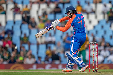 Ind vs SA 3rd T20I: India's Tilak Varma plays a shot