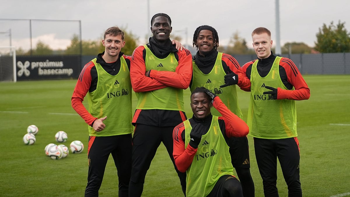 Photo: X | Belgian Red Devils : Belgium national football team players during a practice session before their UEFA Nations League match against Italy.