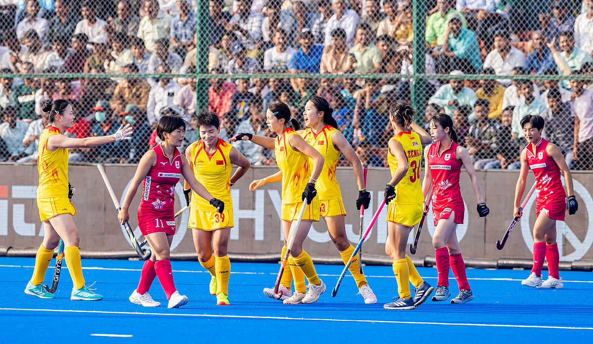 Photo: X | Asian Hockey Federation : Japan women's hockey team against China.