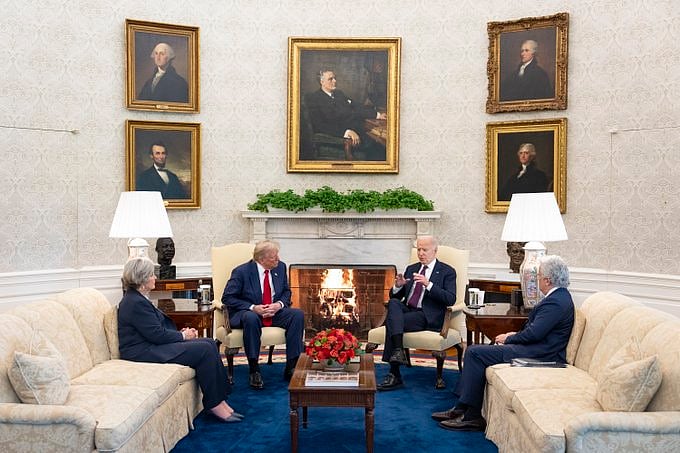 X/@POTUS : US President Joe Biden met president-elect Donald Trump at White House