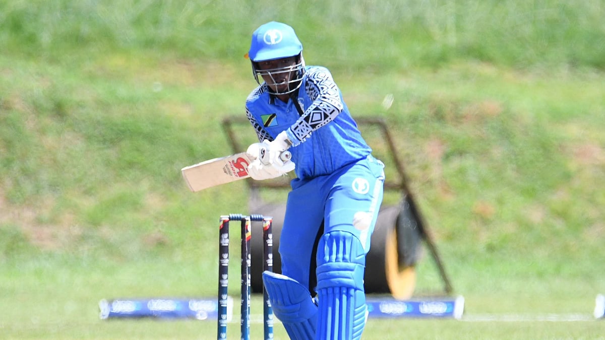 Photo: X | Nnalubaale Sports : Tanzania cricket team player playing a shot in Uganda.