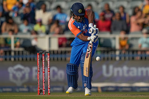 IND vs SA 4th T20: India's Sanju Samson plays a shot 