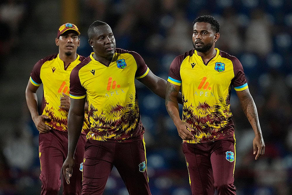 West Indies vs England third T20 cricket at Daren Sammy National Cricket Stadium_Rovman Powell