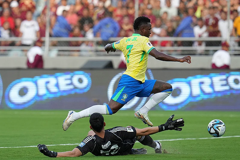 FIFA World Cup 2026 Qualifiers Venezuela vs Brazil soccer match photos_Vinicius Junior