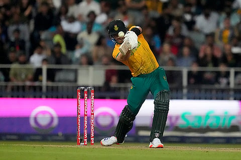 IND vs SA 4th T20: South Africa's Tristan Stubbs plays a shot 