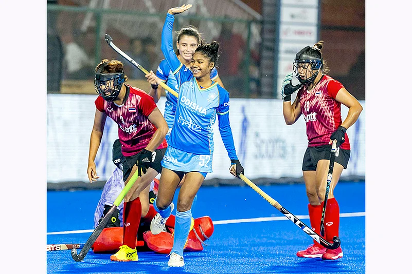 Womens Asian Champions Trophy 2024 hockey match India and Thailand photos_Beauty Dungdung