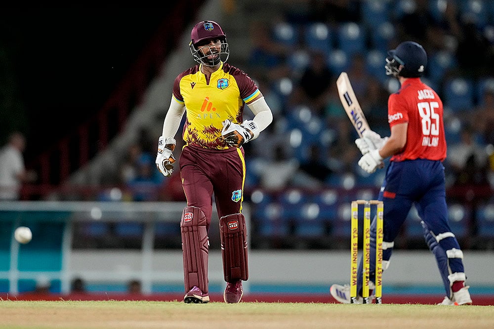 West Indies vs England third T20 cricket at Daren Sammy National Cricket Stadium_Shai Hope
