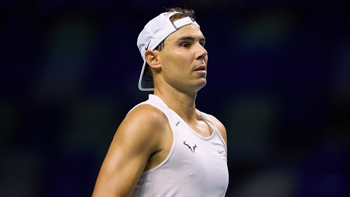 Rafael Nadal training for Davis Cup