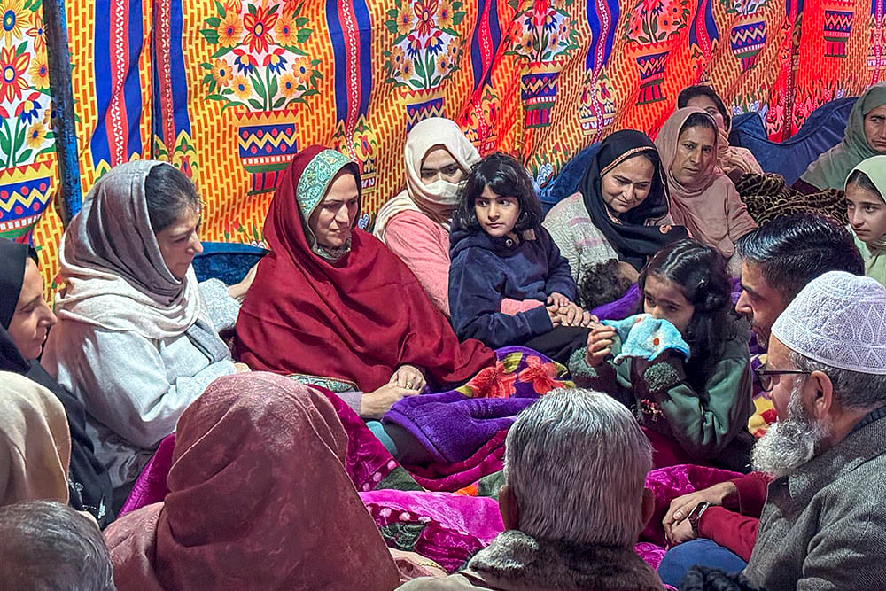 Mehbooba Mufti meets family of PDP leaders deceased relative