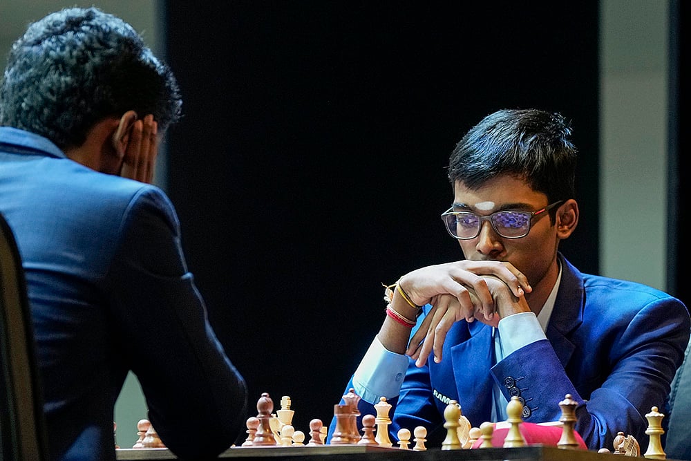 Tata Steel Chess India Rapid Day 3 photo_R Praggnanandhaa vs SL Narayanan