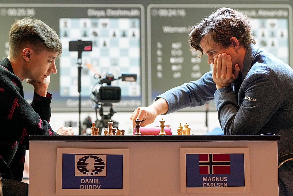 Tata Steel Chess India Rapid Day 3 photo_Magnus Carlsen vs Daniil Dubov 