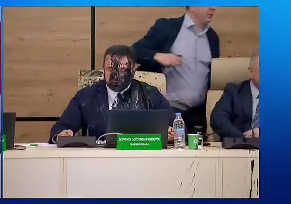 Georgia election chief doused in black paint