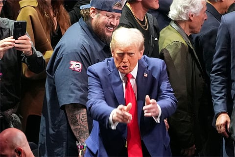 USA president-elect Donald Trump arrives at Madison Square Garden in New York for UFC 309.