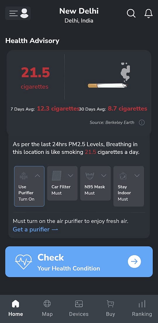 delhi pollution cigarettes 