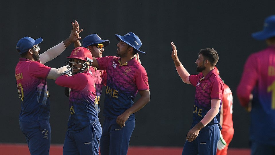 UAE cricket team. - X/@EmiratesCricket