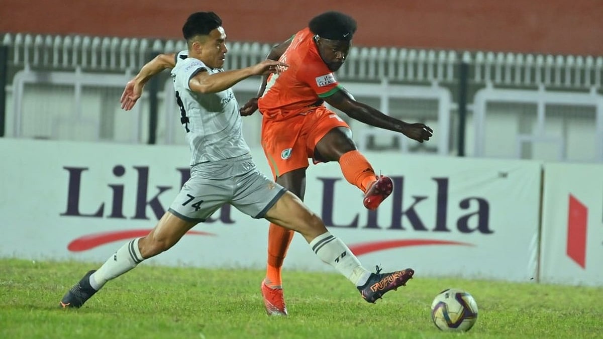 X | Hero I-League  : An action from the I-League 2023-24 season.