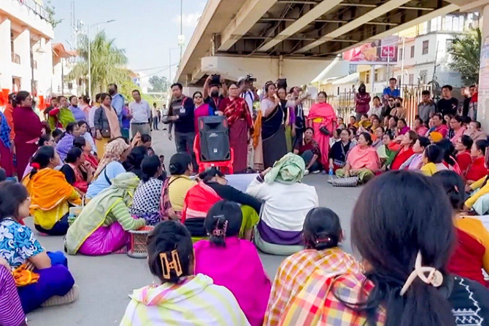 2023–2024 Manipur violence, Kuki and Meitei conflict_Women protest in Imphal