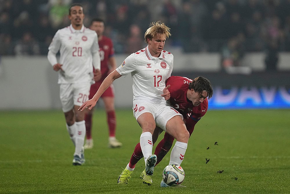 UEFA Nations League Soccer Serbia Vs Denmark football gallery_Victor Kristiansen