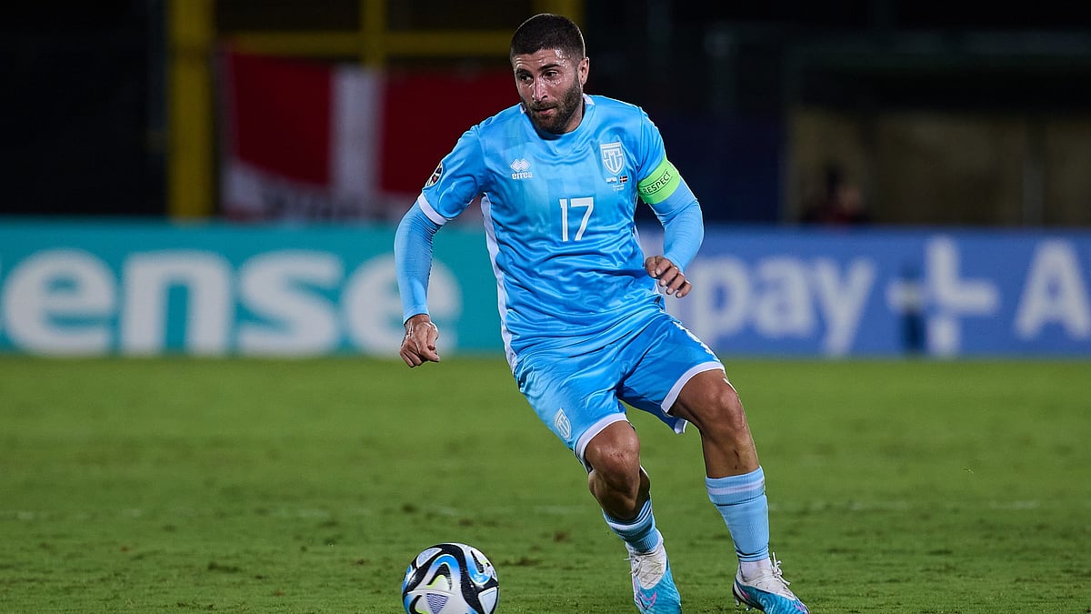 San Marino goalscorer Alessandro Golinucci