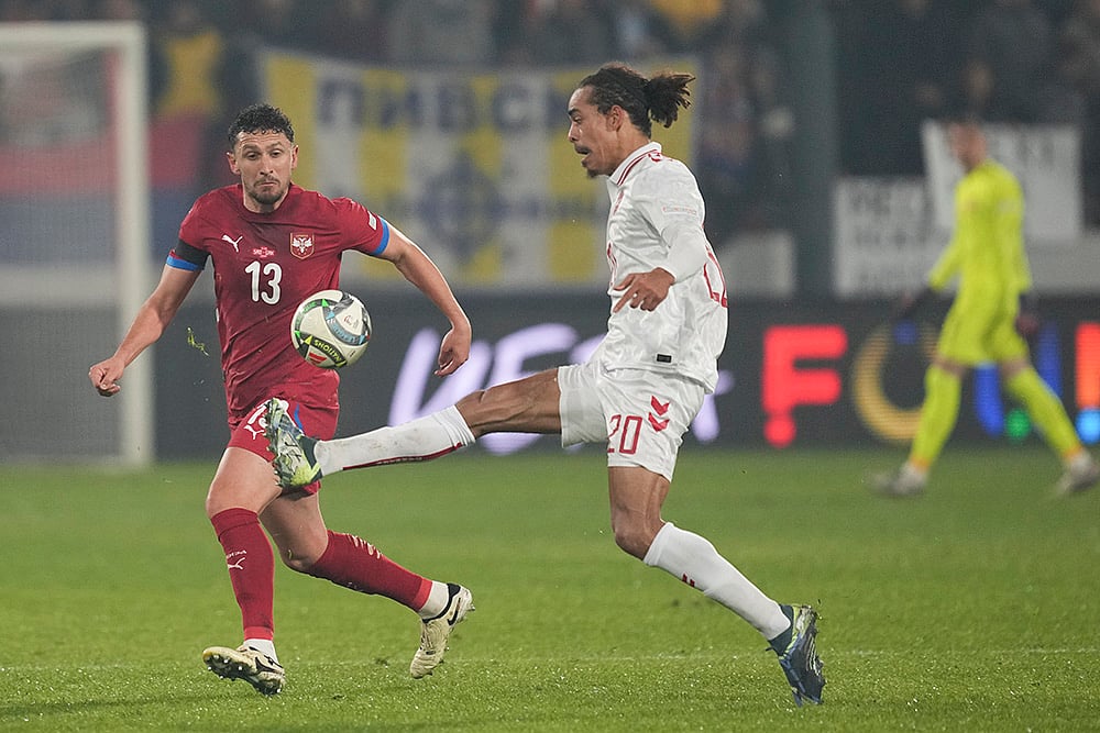 UEFA Nations League Soccer Serbia Vs Denmark football gallery_Yussuf Poulsen