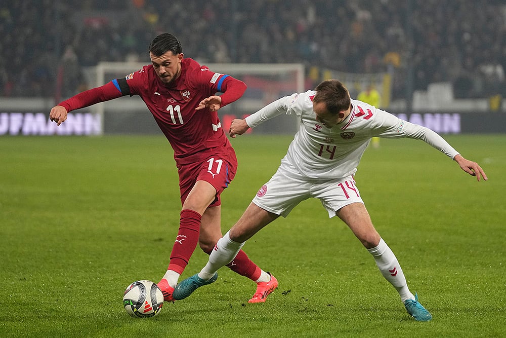 UEFA Nations League Soccer Serbia Vs Denmark football gallery_Lazar Samardzic