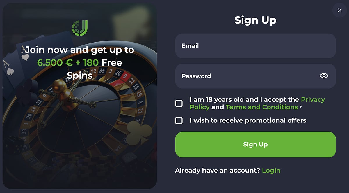 The registration process only requires a few clicks