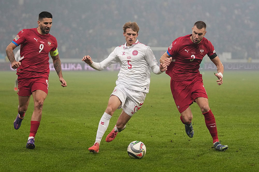 UEFA Nations League Soccer Serbia Vs Denmark football gallery_Mads Roerslev 