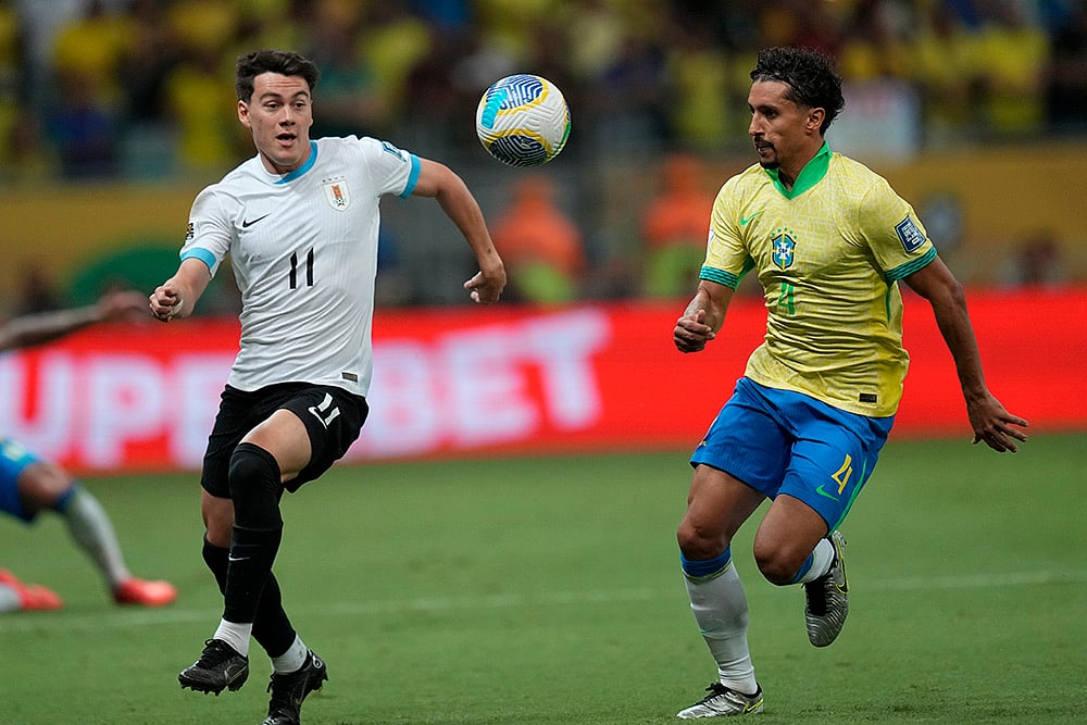 FIFA Soccer World Cup 2026 Qualifiers Brazil vs Uruguay football match_Facundo Pellistri