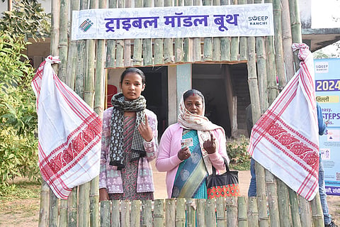 Jharkhand polls phase 2: Voters shows their fingers marked with indelible ink