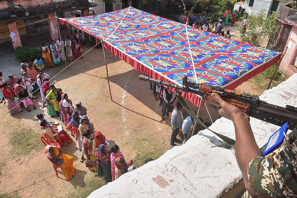 Voting for Jharkhand Assembly polls-2nd phase_polling station at Jamchuan