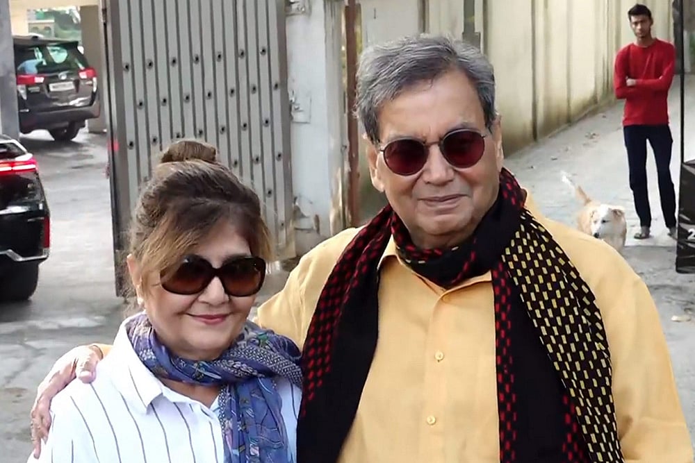 Voting for 2024 Maharashtra state assembly elections_Subhash Ghai and his wife Mukta Ghai