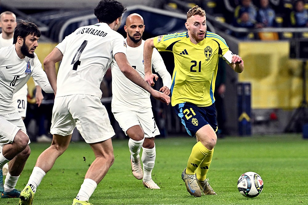 Nations League Soccer Sweden vs Azerbaijan football match_Dejan Kulusevski