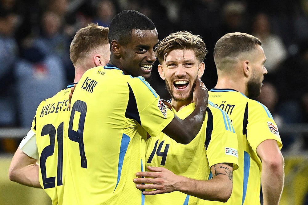 Nations League Soccer Sweden vs Azerbaijan football match_Alexander Isak