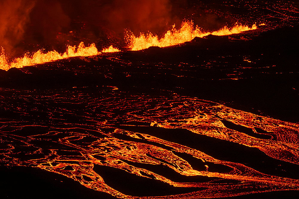 Icelands Reykjanes Volcano erupts 7th time in 2024 photos_Reykjanes Volcano eruption