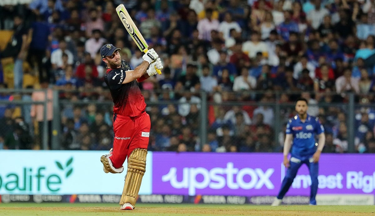 Photo: X | Mufaddal Vohra : Glenn Maxwell playing for RCB in the IPL 2024.