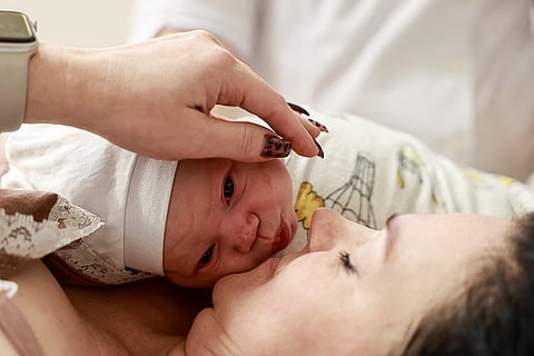 Russia Ukraine War 1000 Days: Yulia Ponomarenko kisses her newborn baby